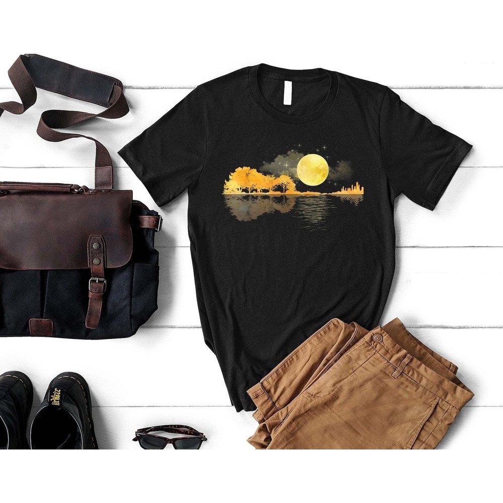 Guitar Lake Shadow Full Moon Shirt